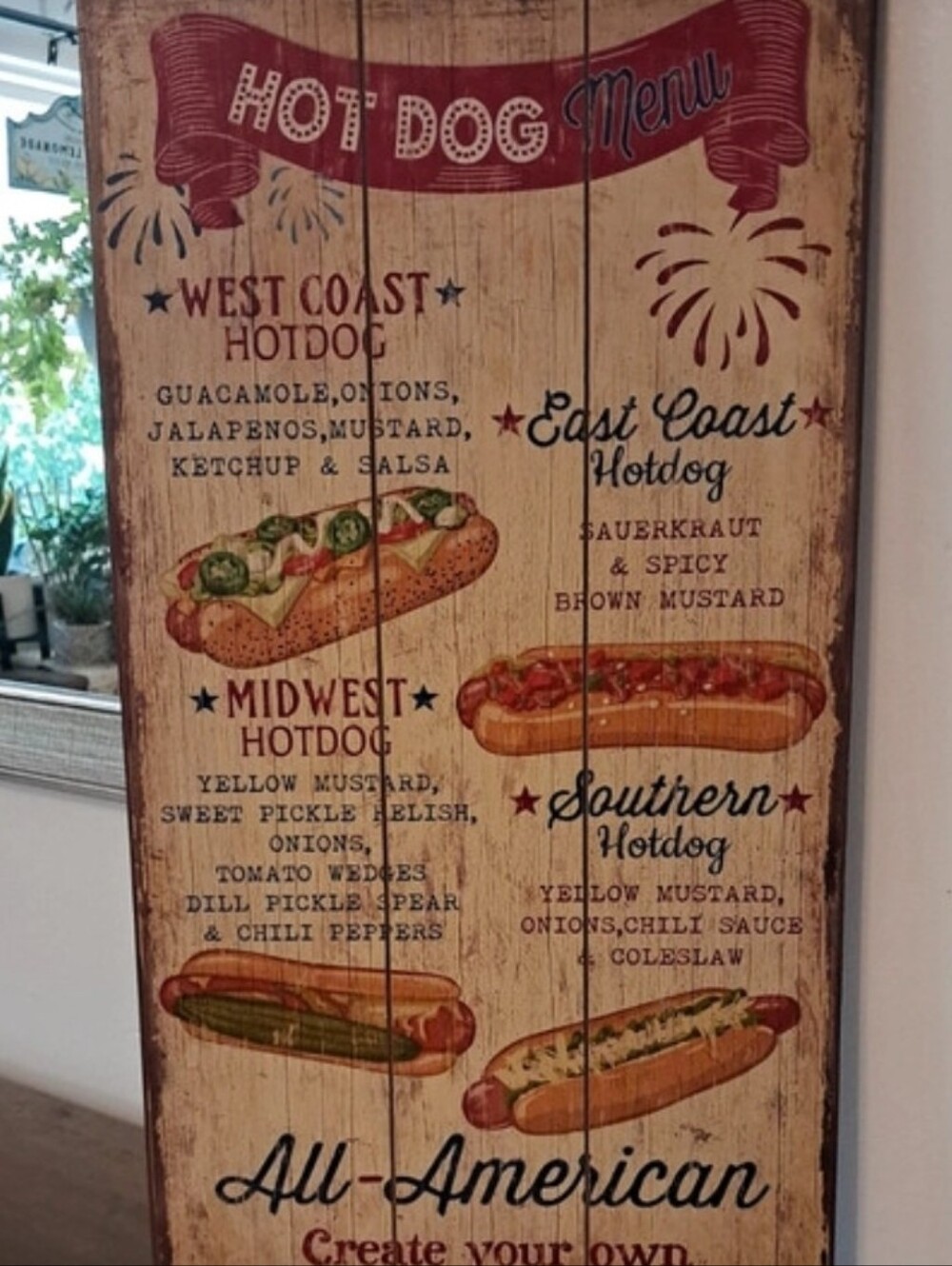 PIER ONE IMPORTS Hot Dog Menu Sign